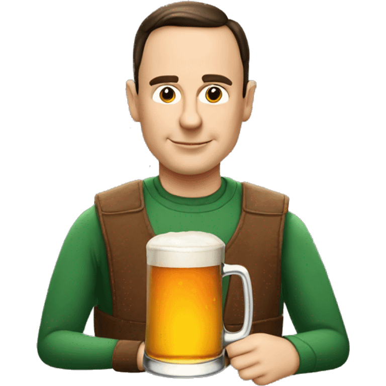 Sheldon cooper having a beer emoji