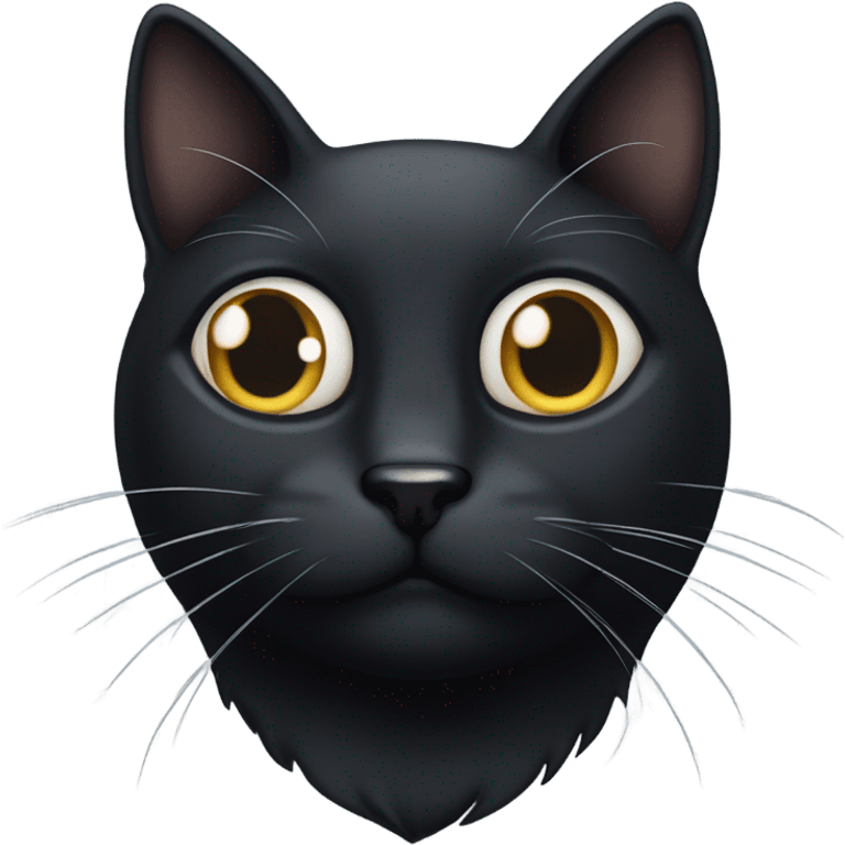 Black cat with white mustache emoji