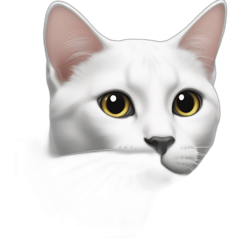 Black and white Cat with black spot near the nose emoji