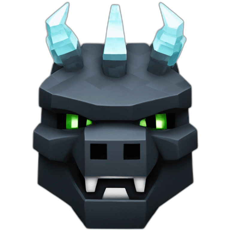 Minecraft Black Godzilla Head With Diamond Unicorn Horn and Lazer Eyes emoji