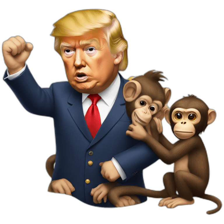 trump with a monkey emoji