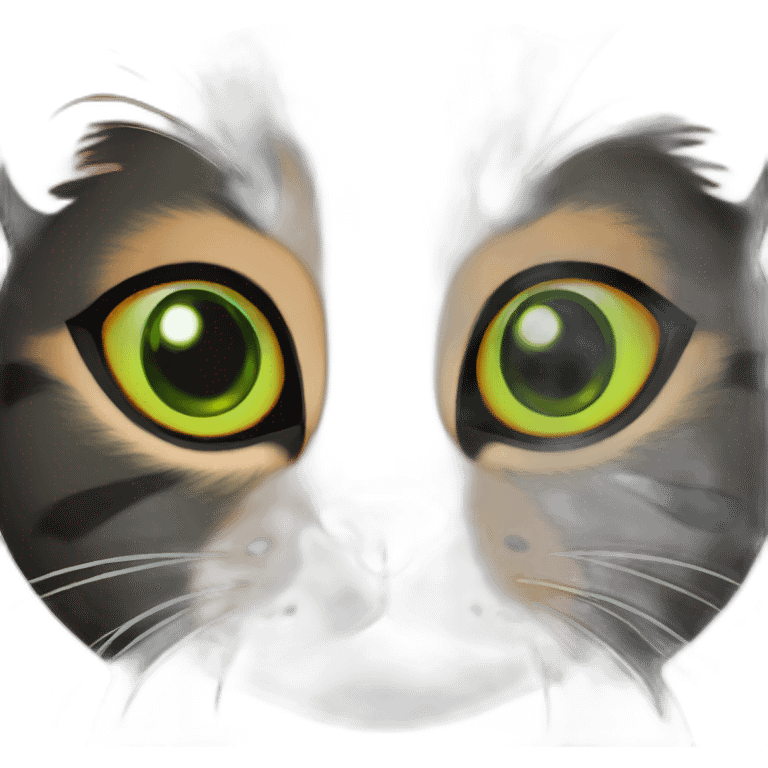 Black and Orange cat with green eyes emoji