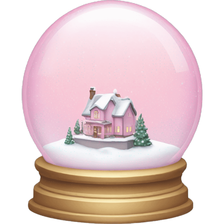 Pastel pink snow globe emoji