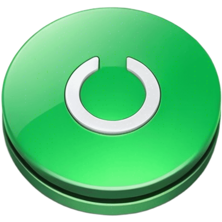 Green button top view emoji