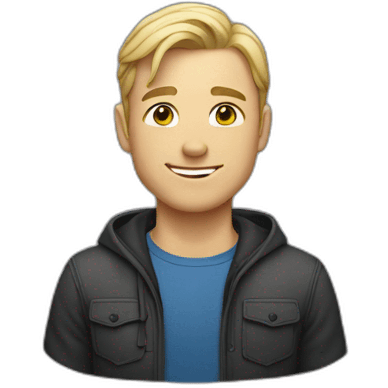 caucasian male, blonde, with dimples emoji