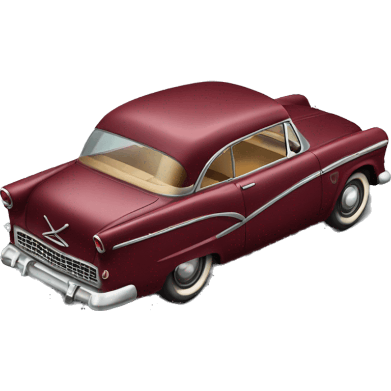 50's dark red car  emoji