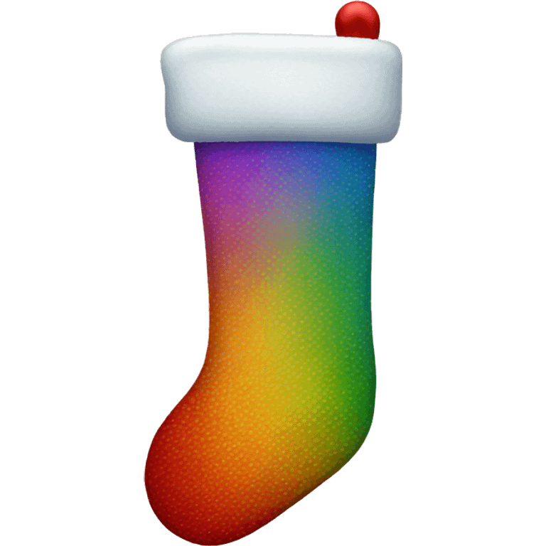 Rainbow Christmas stocking emoji