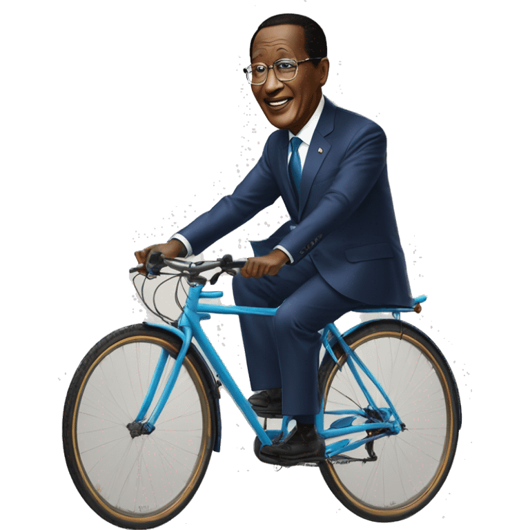 Le président tchadien Mahamat Idriss Deby sur un velo emoji