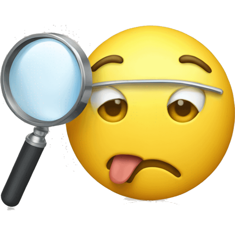 yellow emoji face with holding magnifying glass emoji