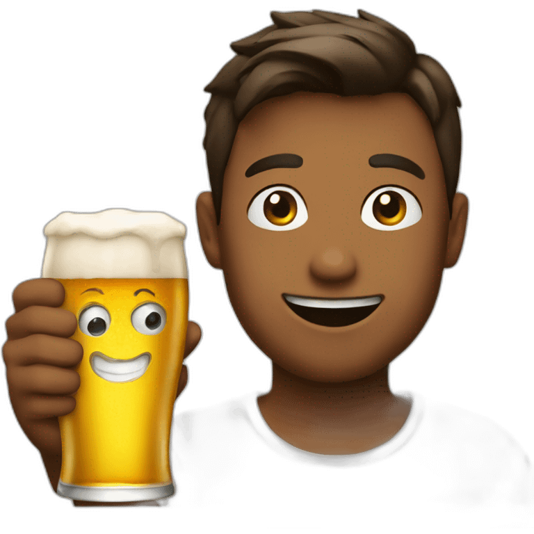 Beer and boy emoji