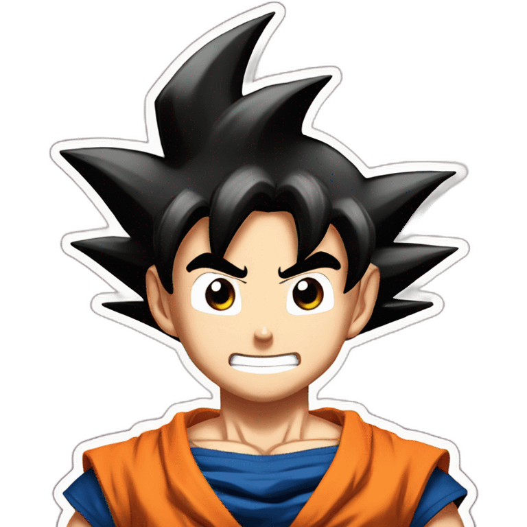 Goku happy with shine, twinkling in eyes emoji