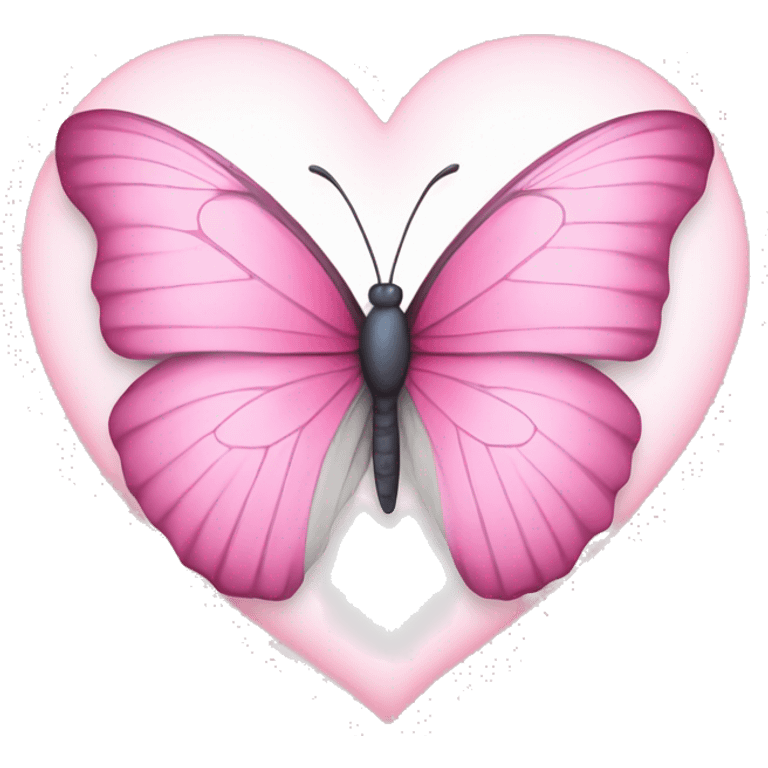 pink butterfly on a white heart emoji