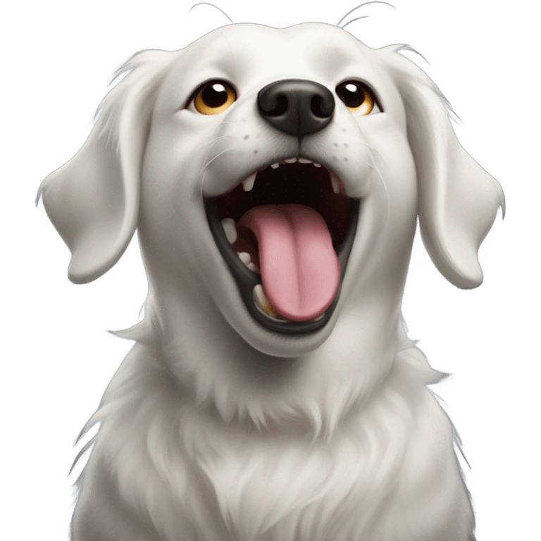 White dog singing  emoji