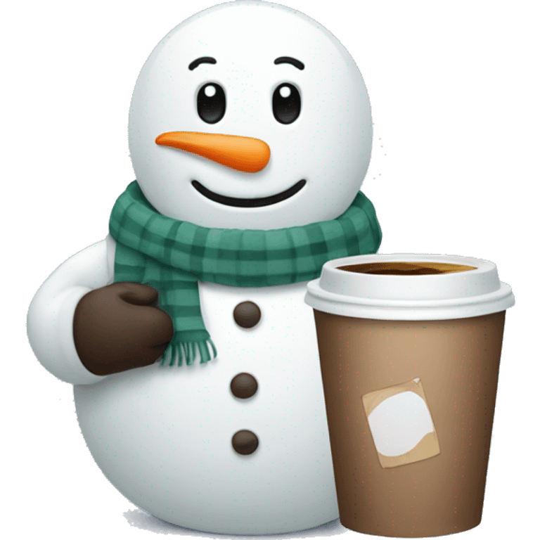 Snowman with a coffee  emoji