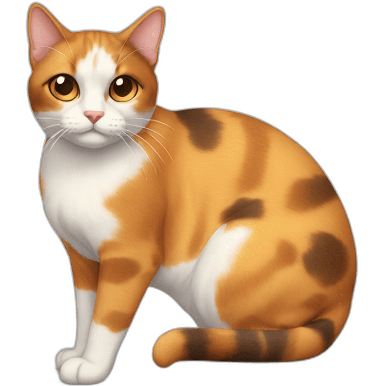 Calico cat with bald belly emoji