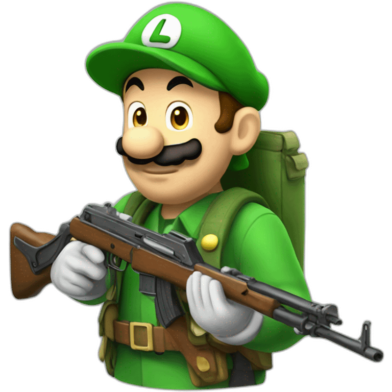 Luigi with ak47 emoji