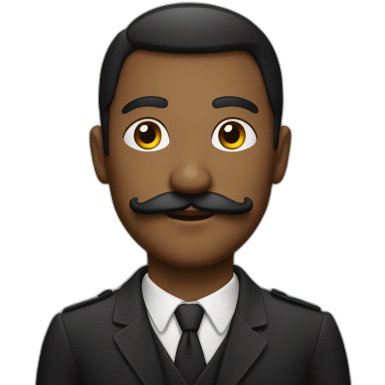 homme avec une moustache noire emoji