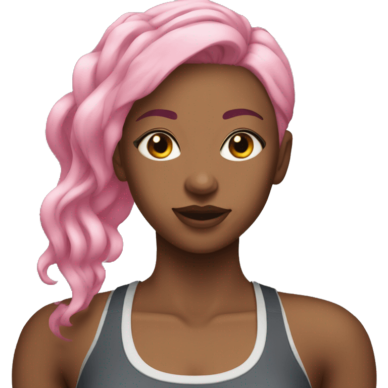 Gym girl with pink hair  emoji