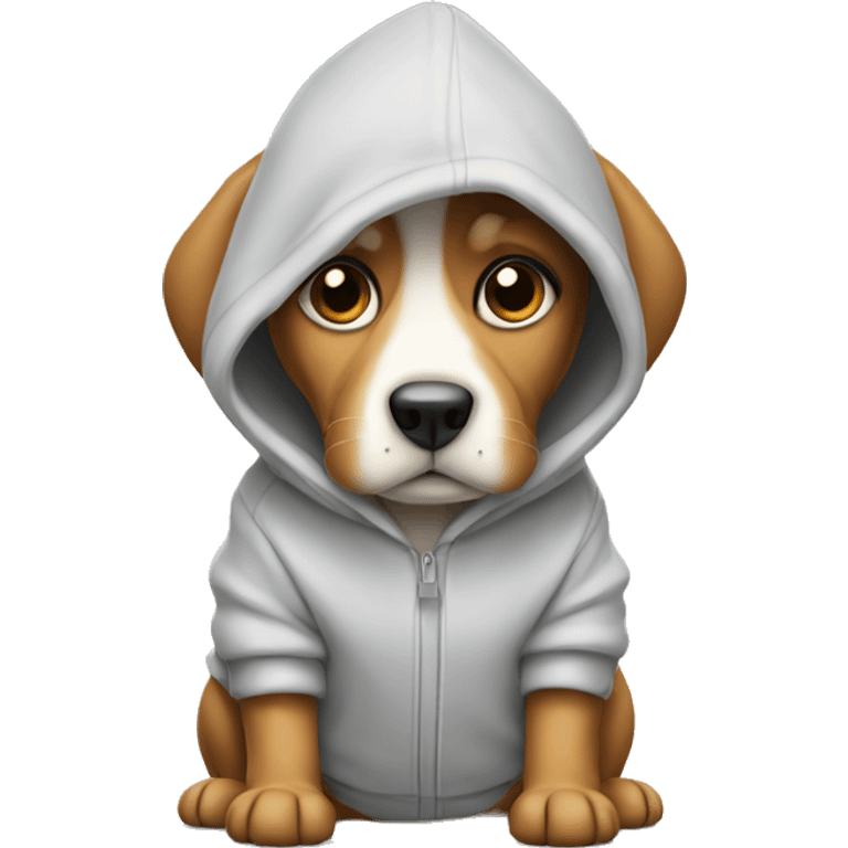 Dog wearing hoodie emoji