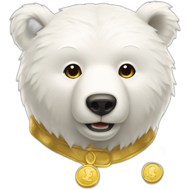 white bear with gold coin emoji