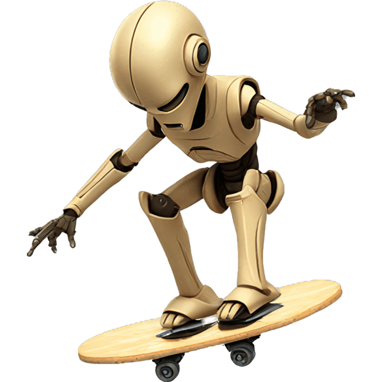 Battle droid doing a kickflip emoji