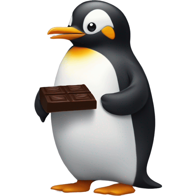 penguin eat chocolate  emoji