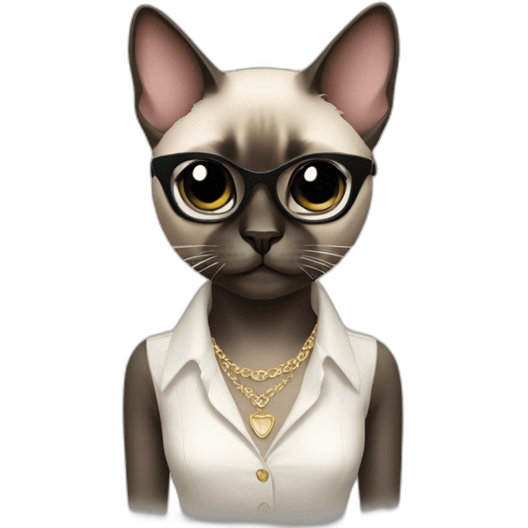 Siamese cat fashion designer emoji