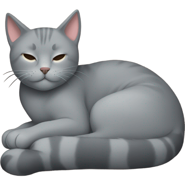 grey cat sleeping on a shelf emoji