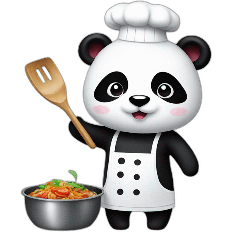 panda chef with pan emoji