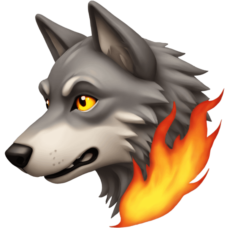 Wolf fire  emoji