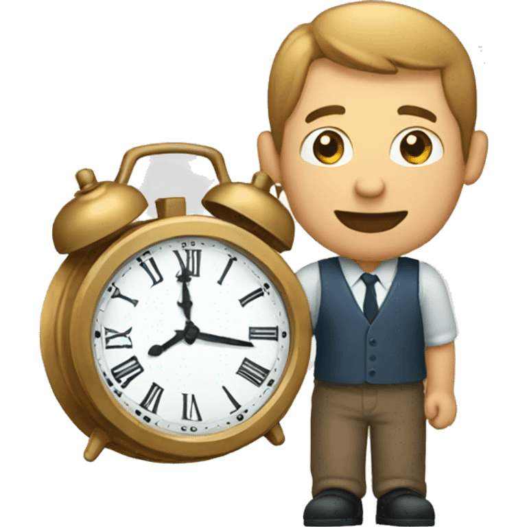 man with a clock in hand emoji