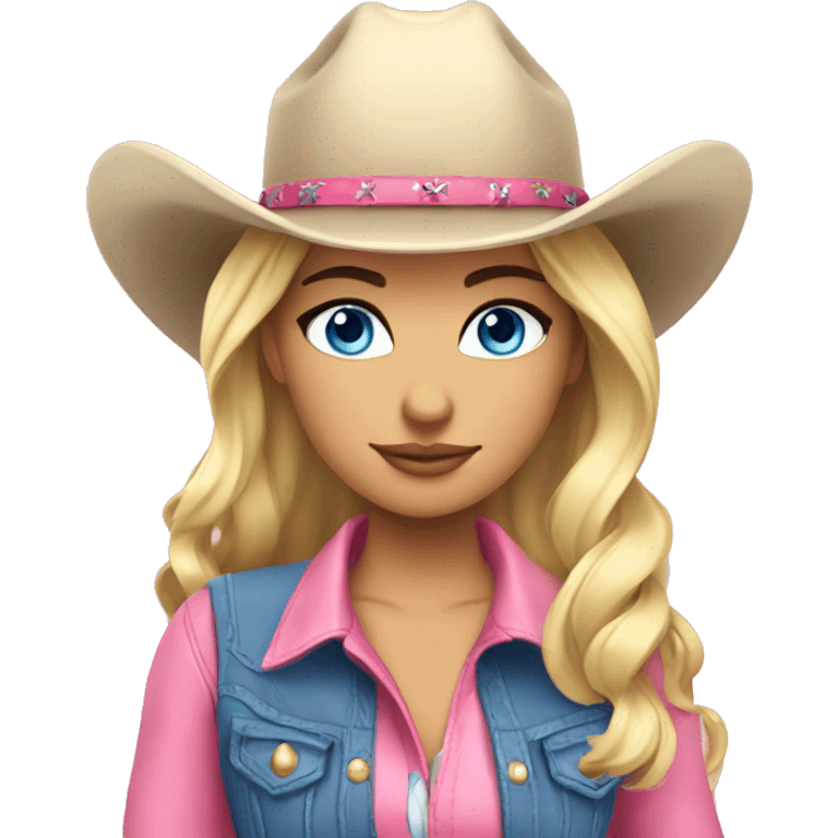 blonde cute blue eyes cowgirl pink outfit stunning emoji