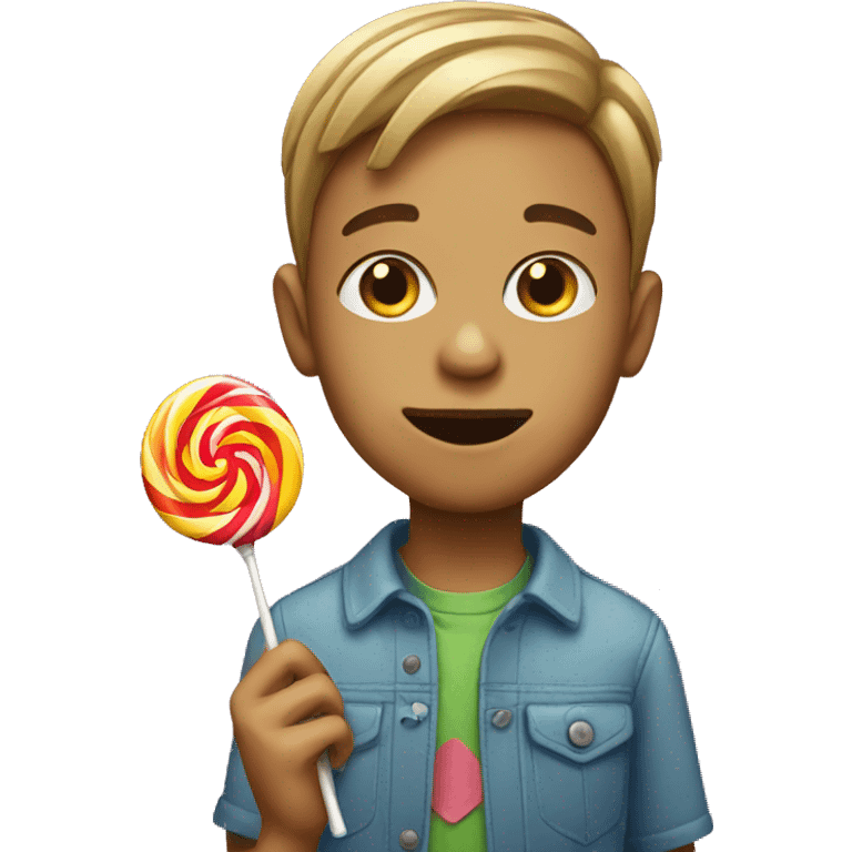 Boy with lollipop emoji