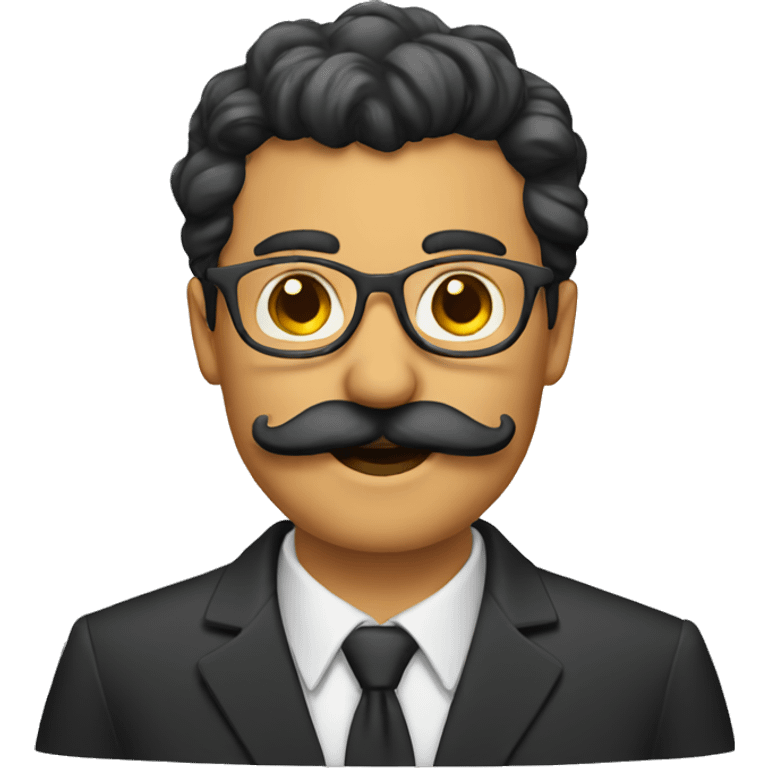 teacher bold with moustache emoji