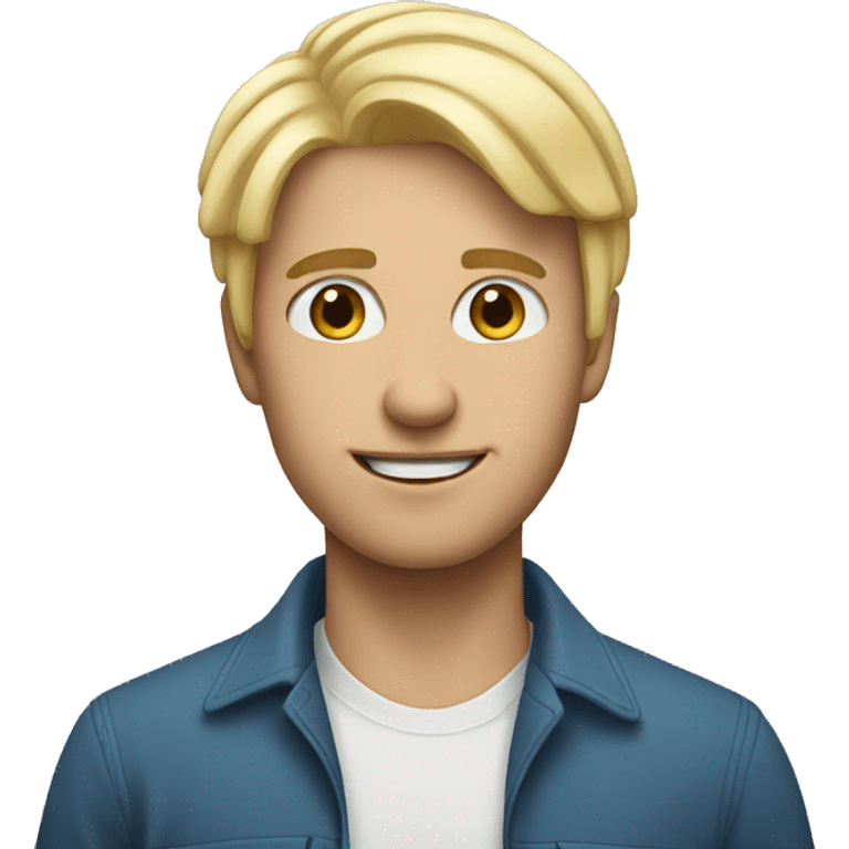 men with short blond hair and woman with blue long hair emoji