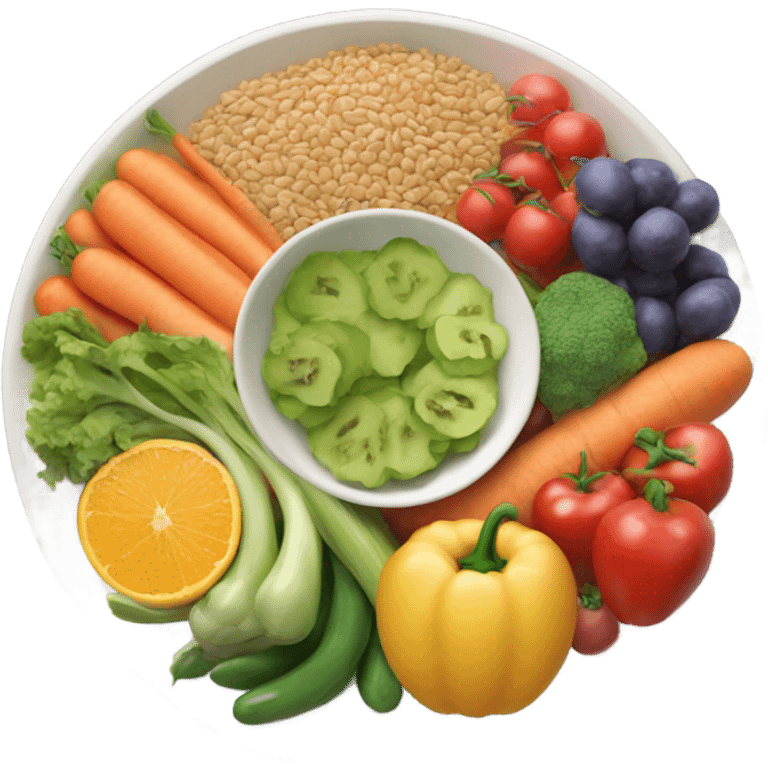 healthy plate of food emoji