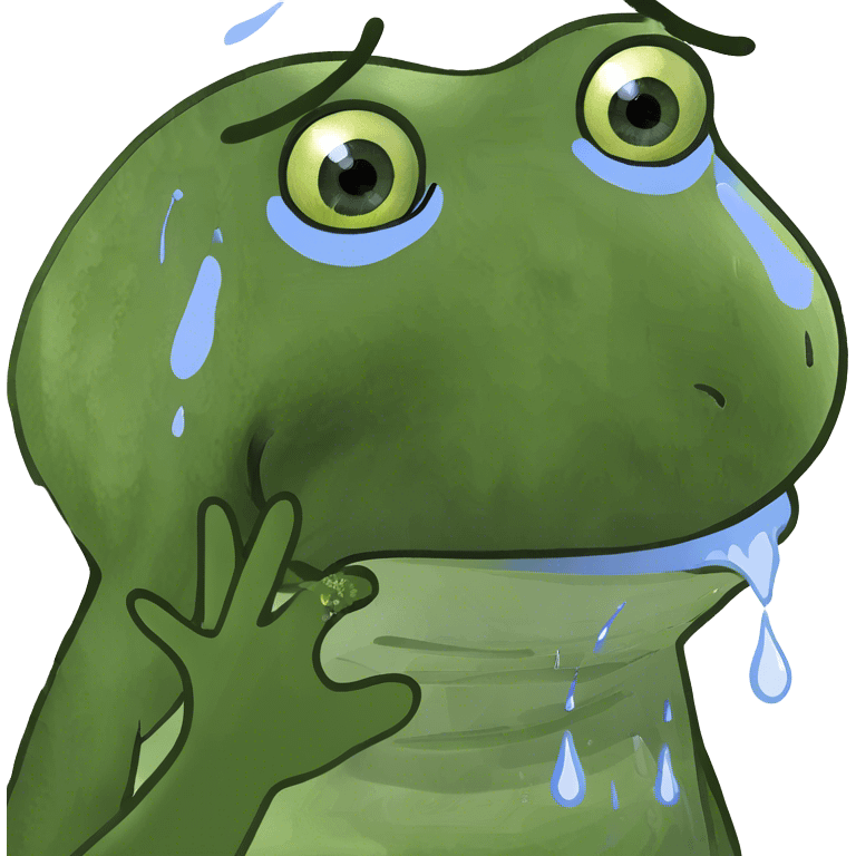 crying frog with tears😭 emoji