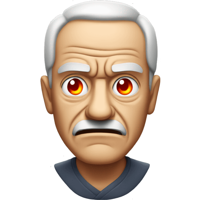 Angry old man with glowing red eyes emoji