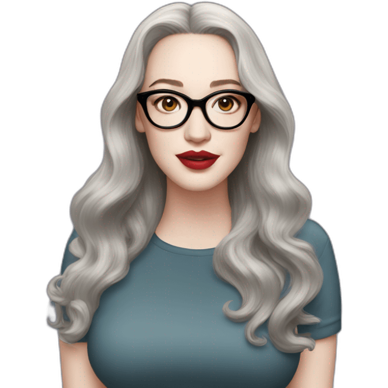 Kat Dennings wearing glasses  emoji