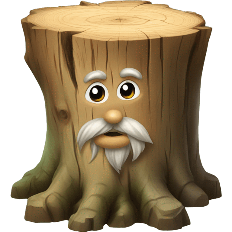 tree stump with Gnome ontop emoji