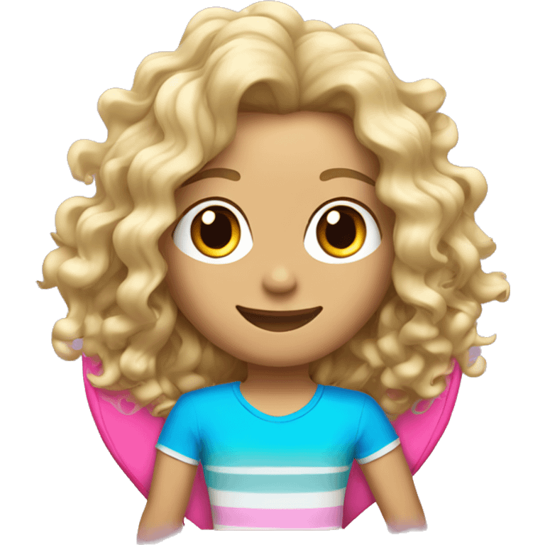 trevor blonde curly medium length hair surfing on a surfboard emoji