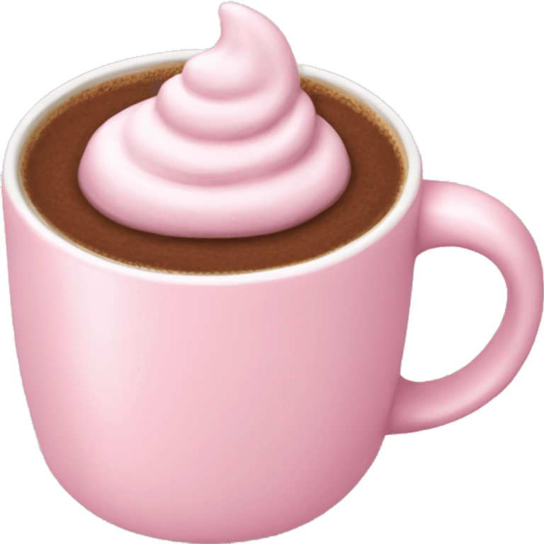 pastel pink mug hot chocolate emoji