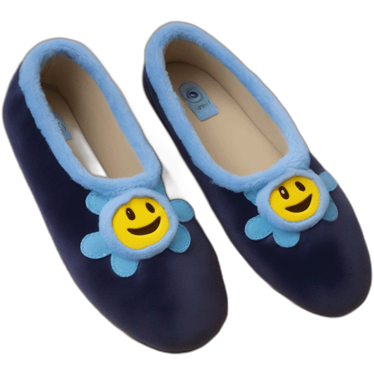 slippers ballerine isotoner avec semelle en cuir souple emoji