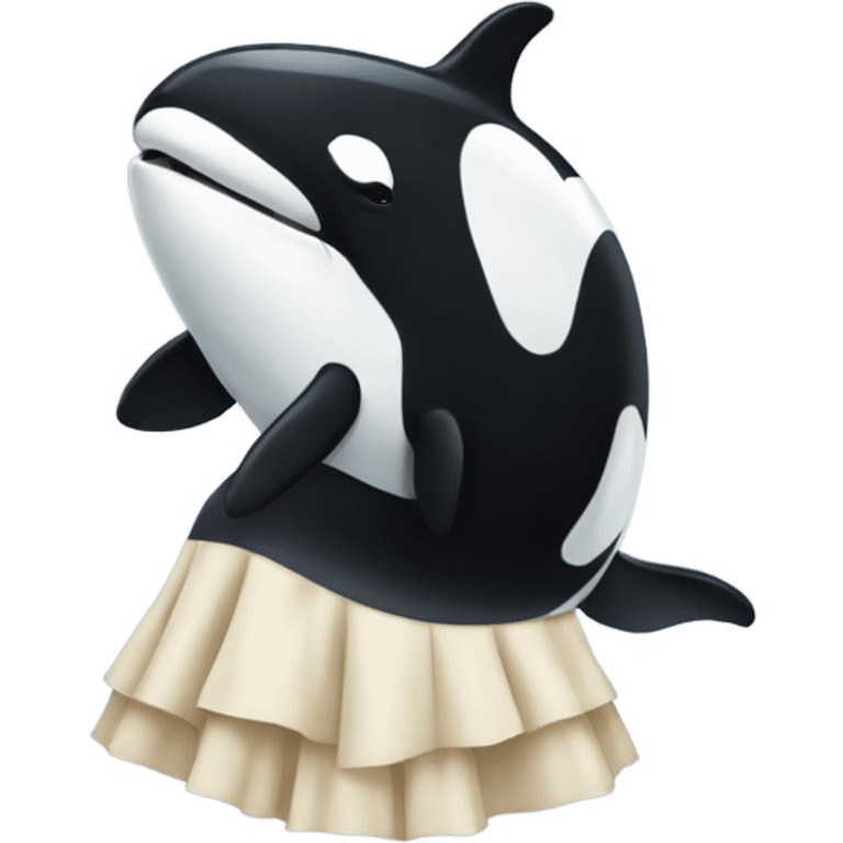 An orca wearing a skirt  emoji