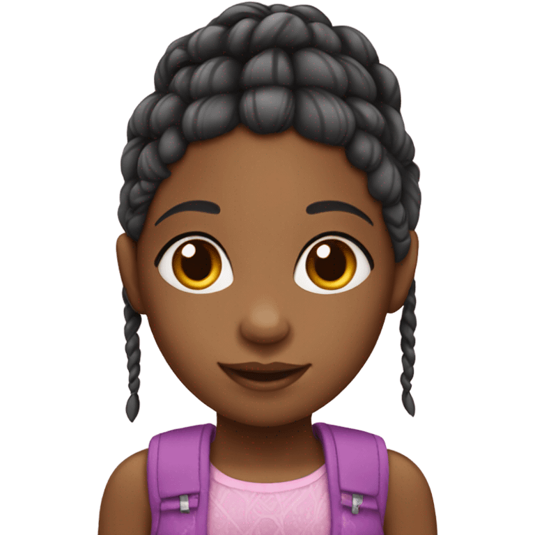 african american little girl with braids emoji