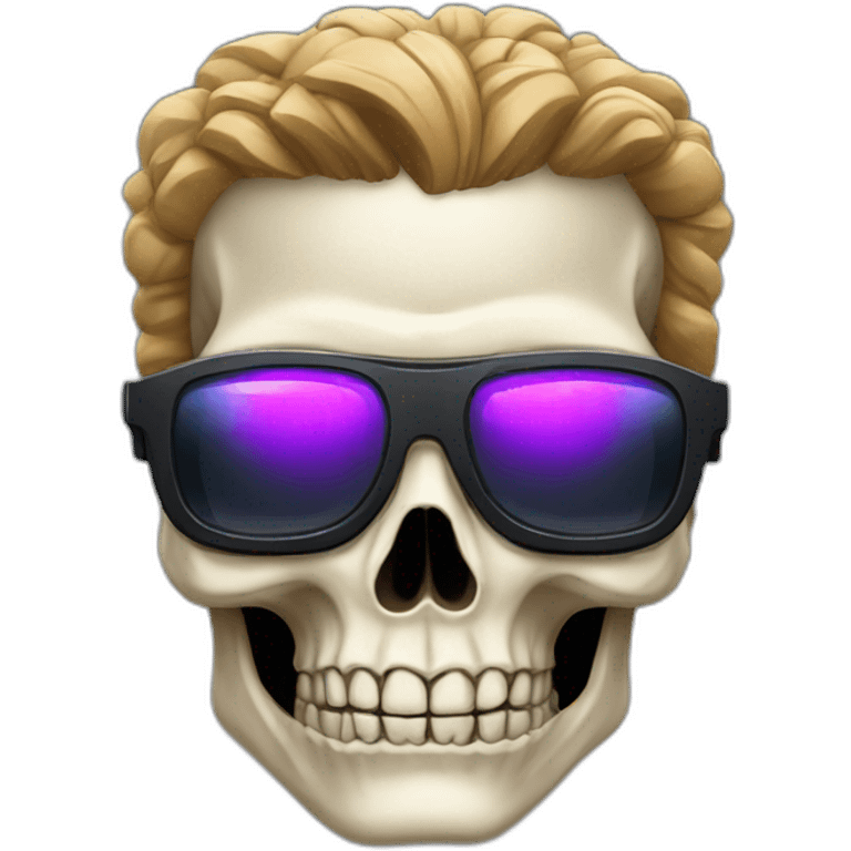 Terminator skull with disguise glasses emoji