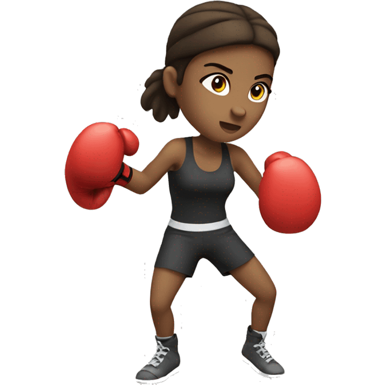 white brunette girl boxing emoji