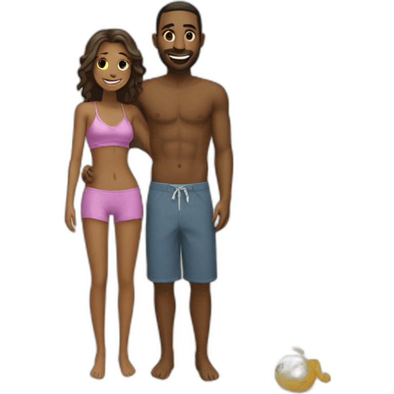 Couple on beach  emoji