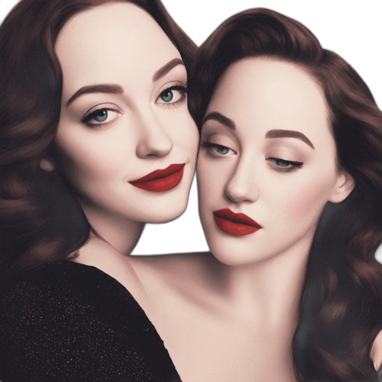 Kat dennings hugs Elizabeth gillies emoji