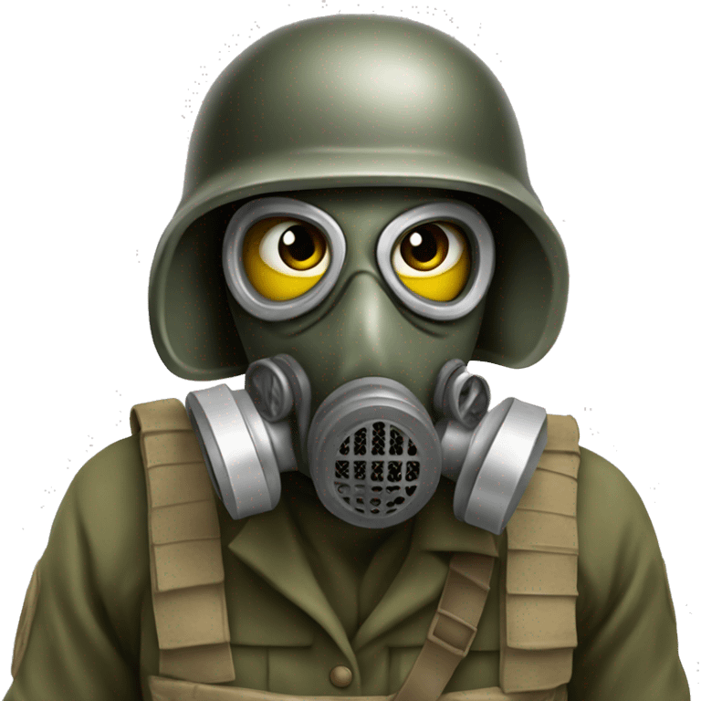 Us soldier ww2 in gas mask emoji